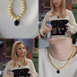 Necklace | The gentle natural beige jade of the same style as Phoebe in Friends