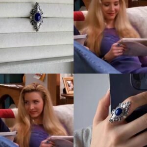 A retro aged natural lapis lazuli open ring from Friends Phoebe