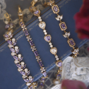 Bracelet|Vintage exquisite ultra-shiny dreamy purple zirconium bracelet